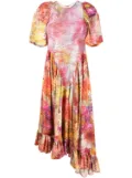 Collina Strada mix-print midi-dress - Pink