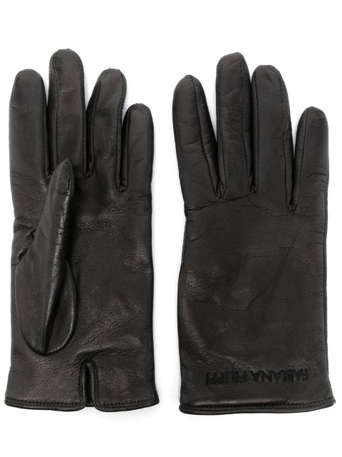 Fabiana Filippi embroidered-logo leather gloves