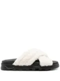 Fabiana Filippi faux-shearling leather slides - White