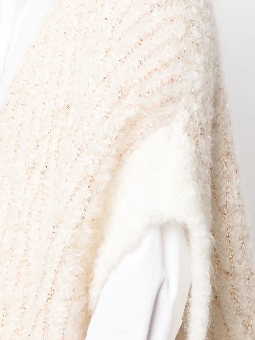 Fabiana Filippi Oversized Sequin-embellished Knitted Cardigan In White