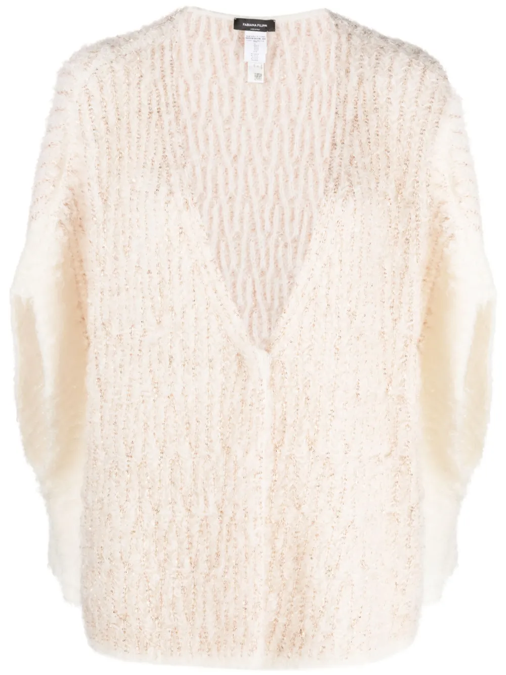 Fabiana Filippi Oversized Sequin-embellished Knitted Cardigan In White