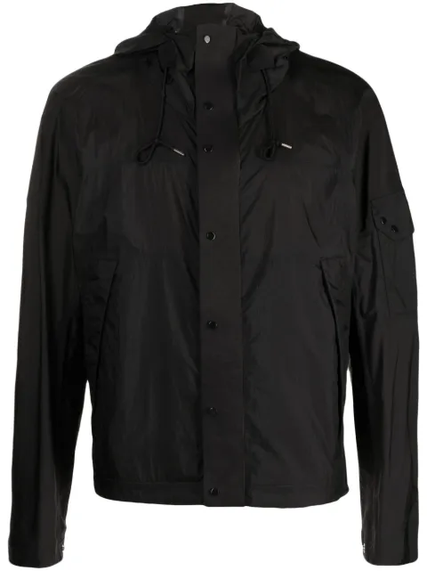 Ten C button-fastening drawstring hooded jacket