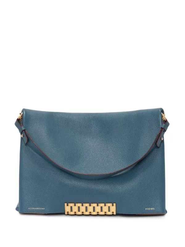 Victoria Beckham Jumbo-chain Leather Pouch - Blue