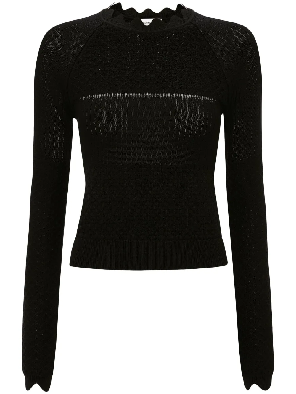 Victoria Beckham Long-sleeve Knitted Jumper In Black