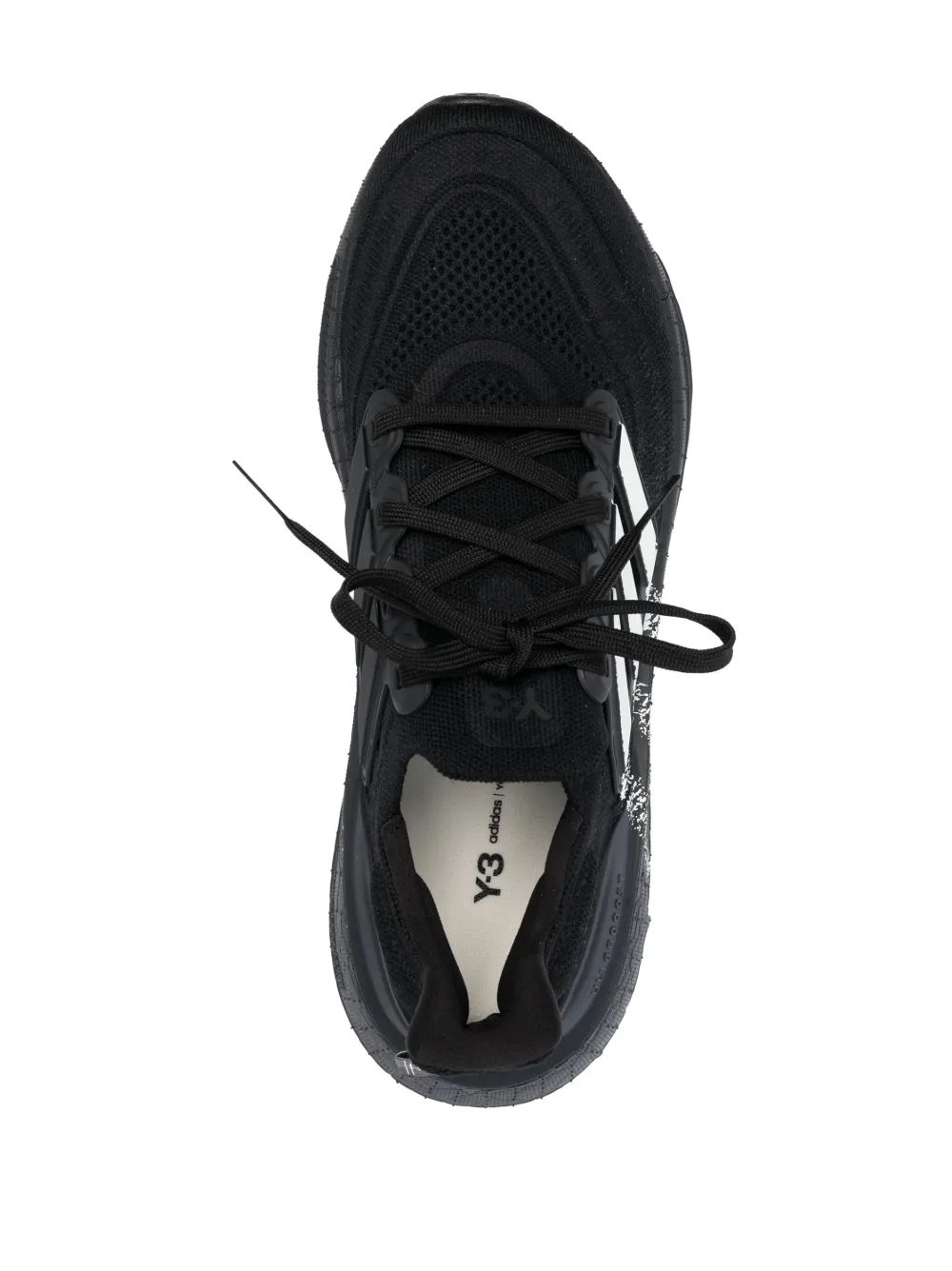 Shop Y-3 Striped Lace-up Sneakers In Black