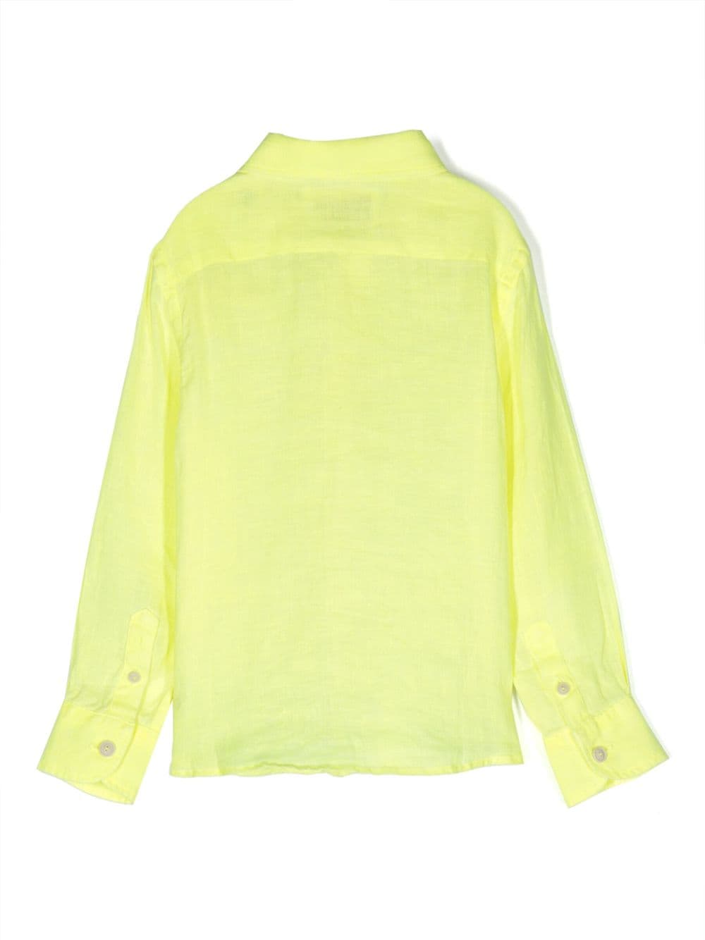 Shop Mc2 Saint Barth Long-sleeve Linen Shirt In Yellow