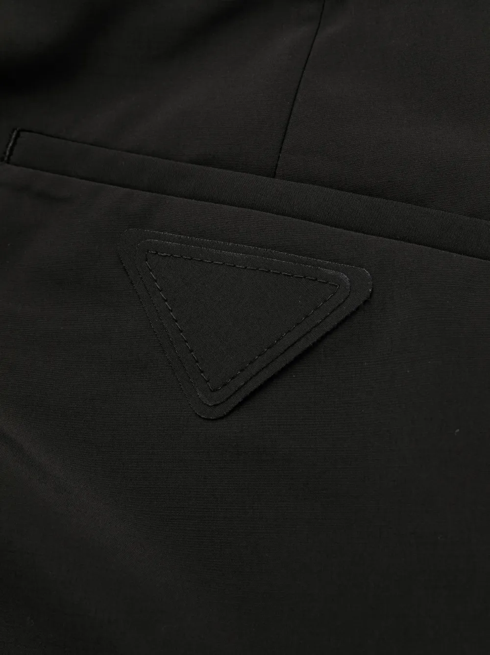 Prada logo-patch wide-leg Trousers | Black | FARFETCH