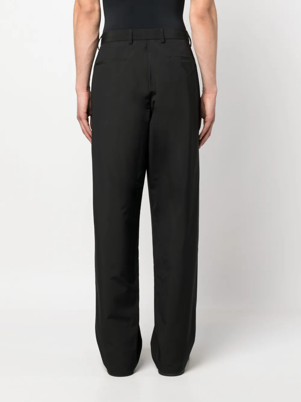 ★ PRENDA★ PRDA BIG PATCH LOGO WIDE PANTS NAVY PRTVSSPT11W Prada logo-patch wide-leg Trousers | Black | FARFETCH