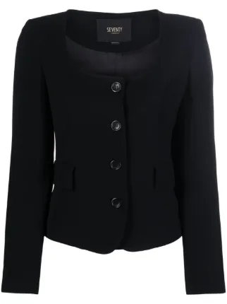 Round hot sale neck blazer