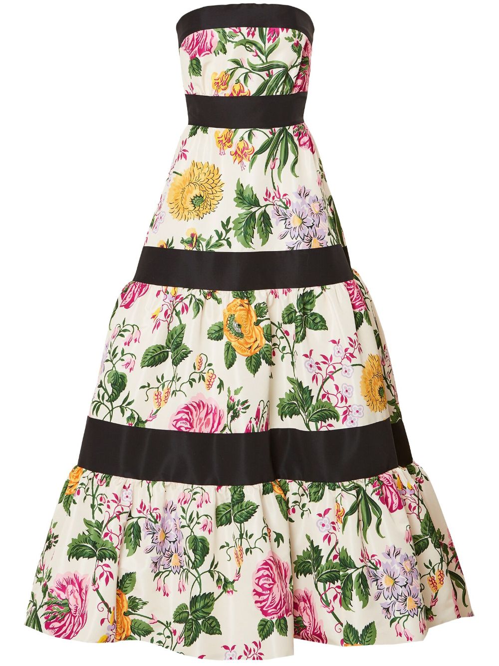 Carolina Herrera floral-print Strapless Gown - Farfetch