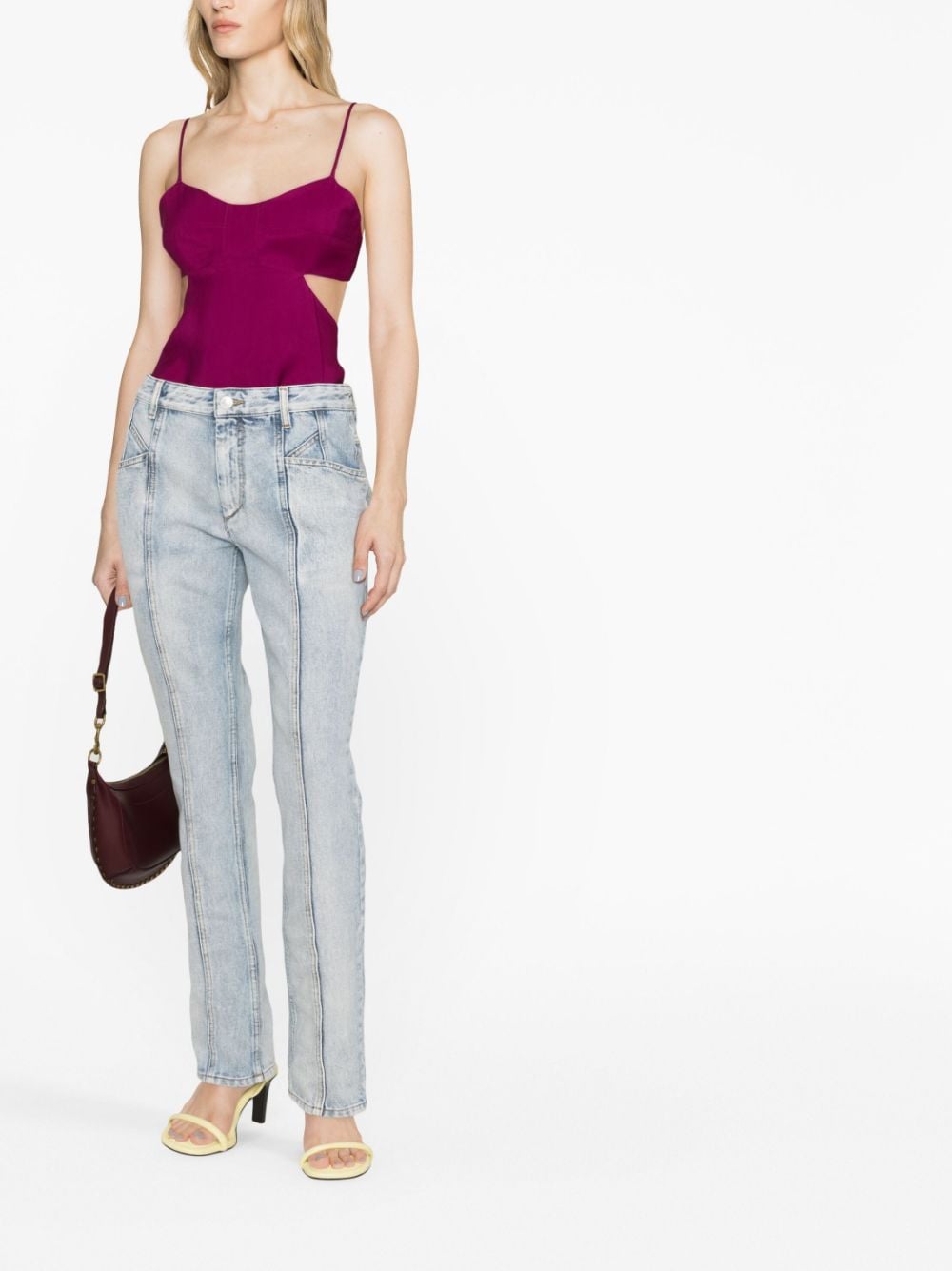 Shop Marant Etoile Acid-wash Mid-rise Straight-leg Jeans In Blue