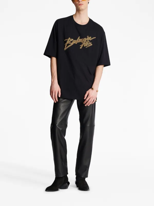 Balmain embroidered-logo Cotton T-shirt - Farfetch