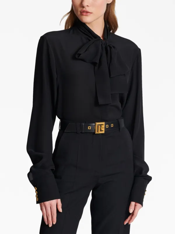 BALMAIN ブラックレザーベルト 新品タグ付き Balmain ロゴプレート レザーベルト | ブラック | FARFETCH JP