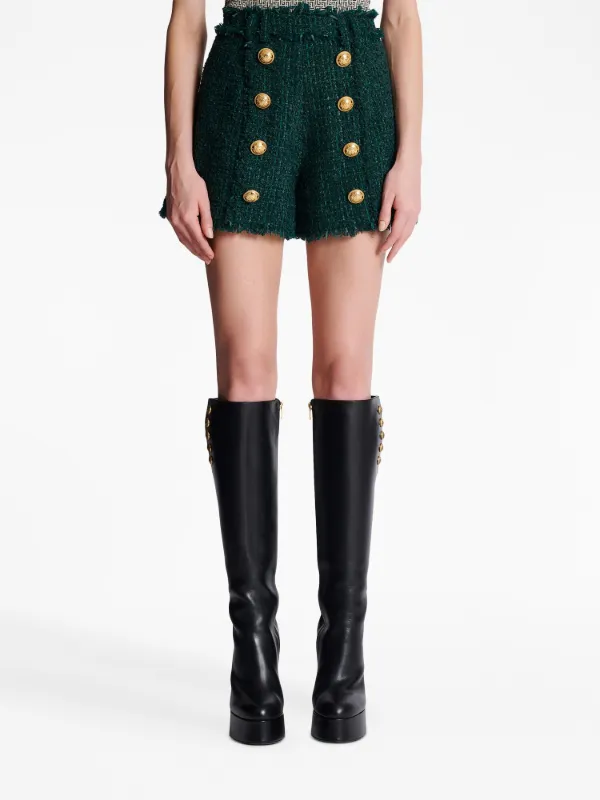 balmain tweed shorts