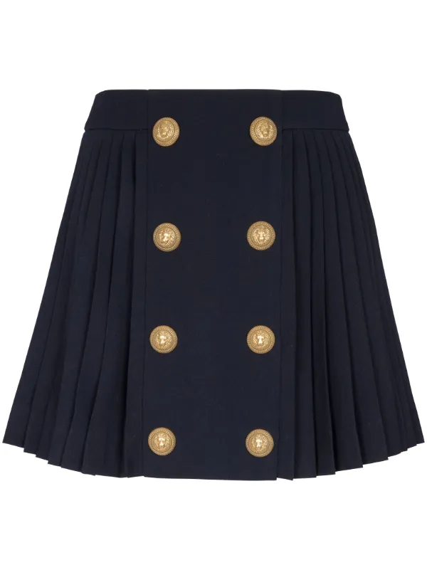 Balmain Gonna Midi Plissettata | Nero | FARFETCH IT