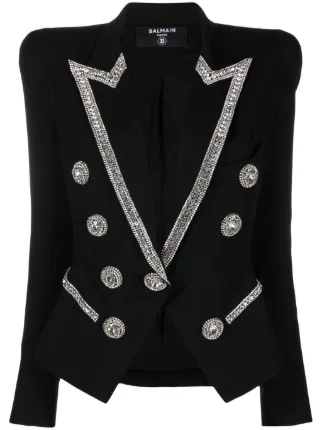 Balmain double-breasted Embellished Jacket - Farfetch 