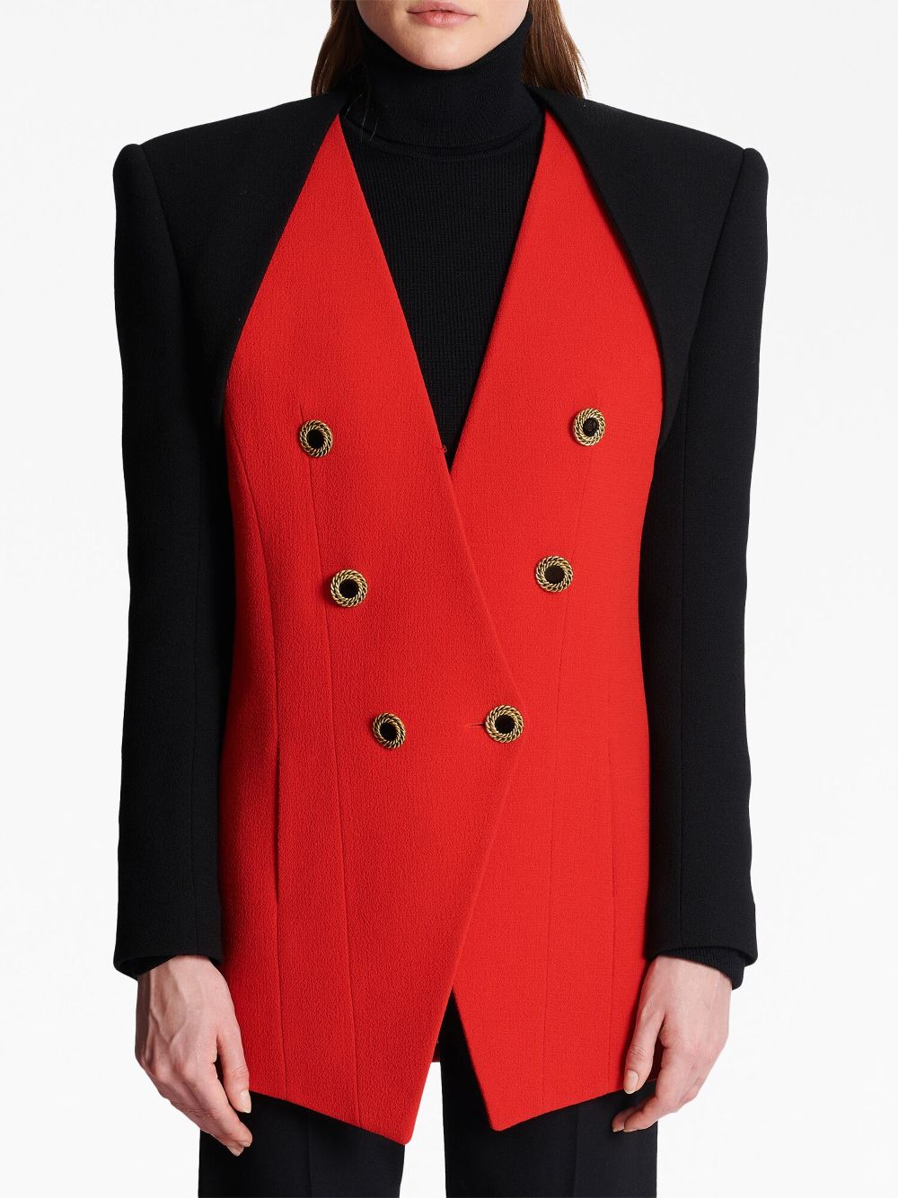 Balmain double-breasted crepe blazer Women