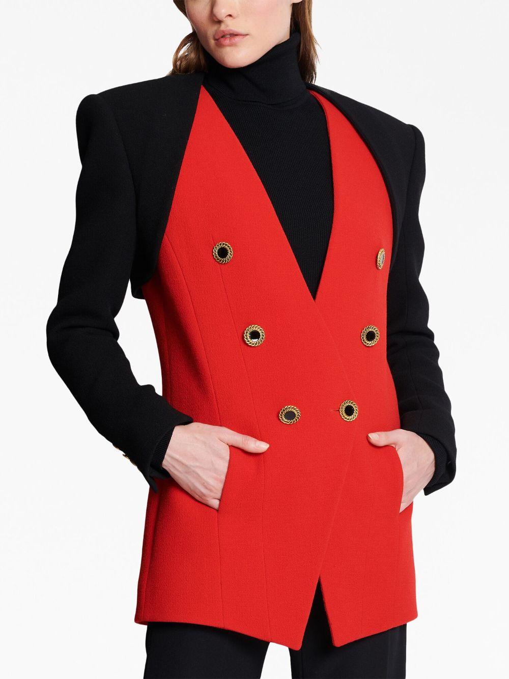 Balmain double-breasted crepe blazer Women