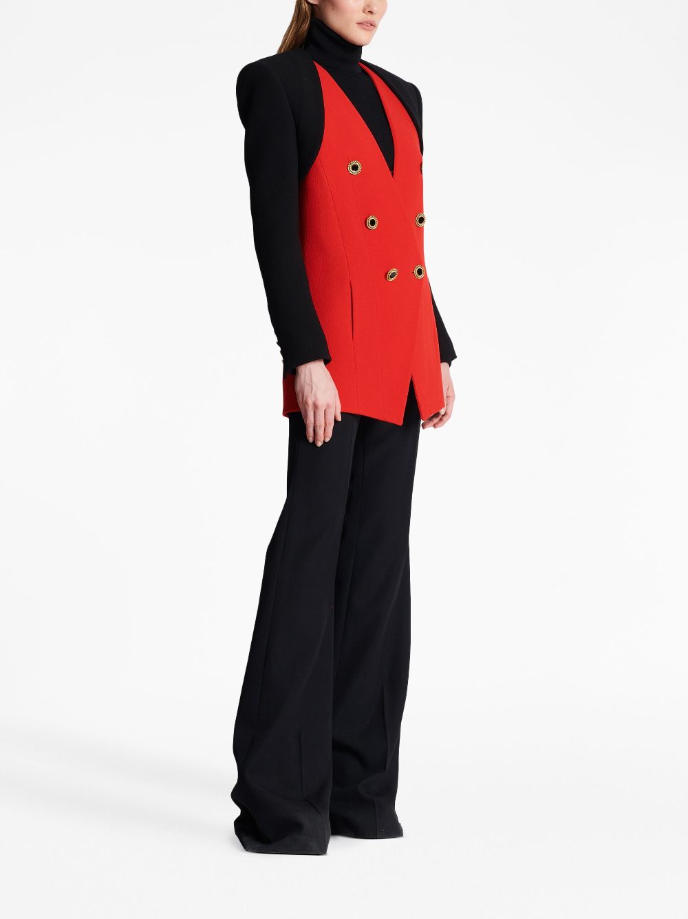 Balmain double-breasted crepe blazer Women