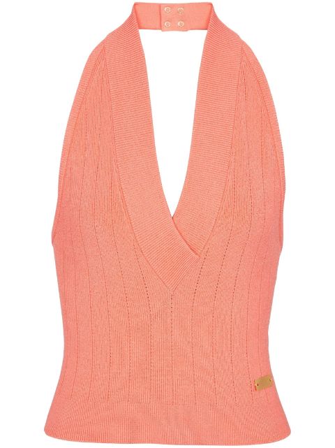 Balmain halterneck knitted top Women