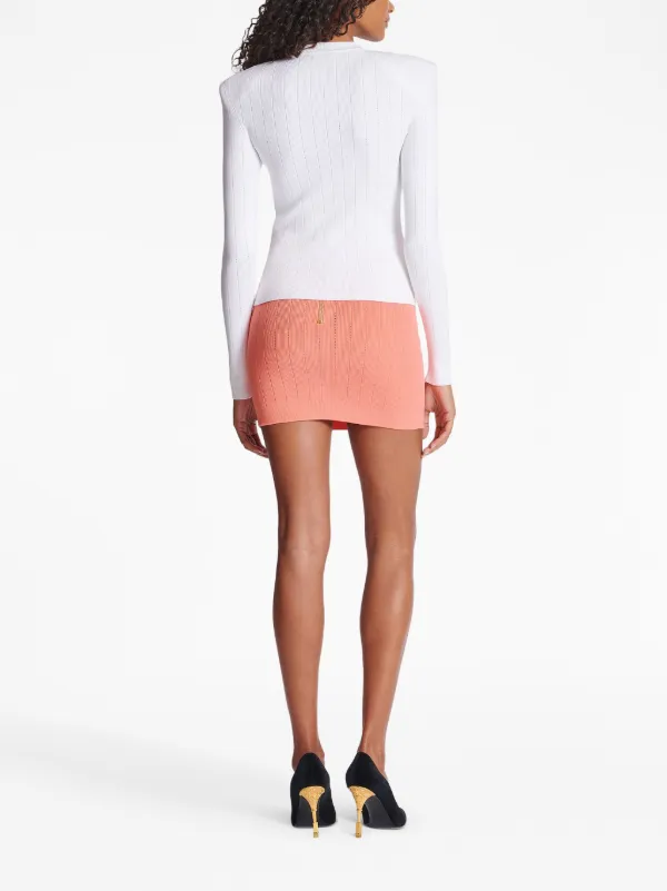 【送料&関税込】Balmain 6-button Knit Skirt Knit skirt with buttons black black - Women | BALMAIN