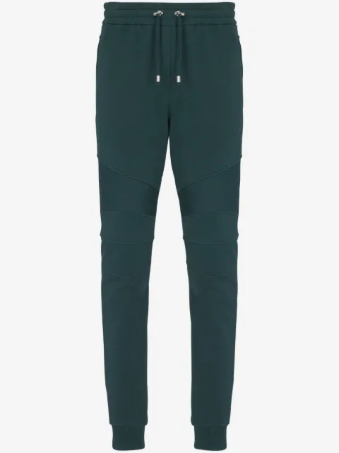 Balmain ribbed-detail drawstring track pants
