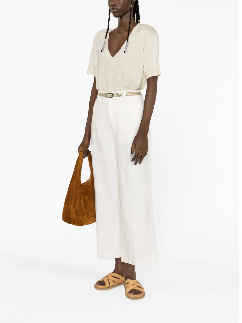 Closed Cropped broek - Beige