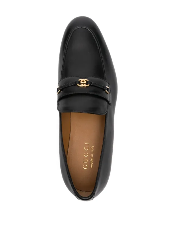 Gucci Interlocking G Leather Loafers Black FARFETCH CA
