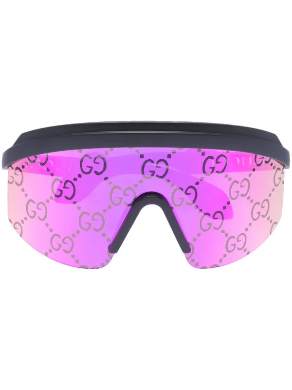 Gucci Eyewear Lunettes De Soleil Mask a Logo GG Noir FARFETCH FR
