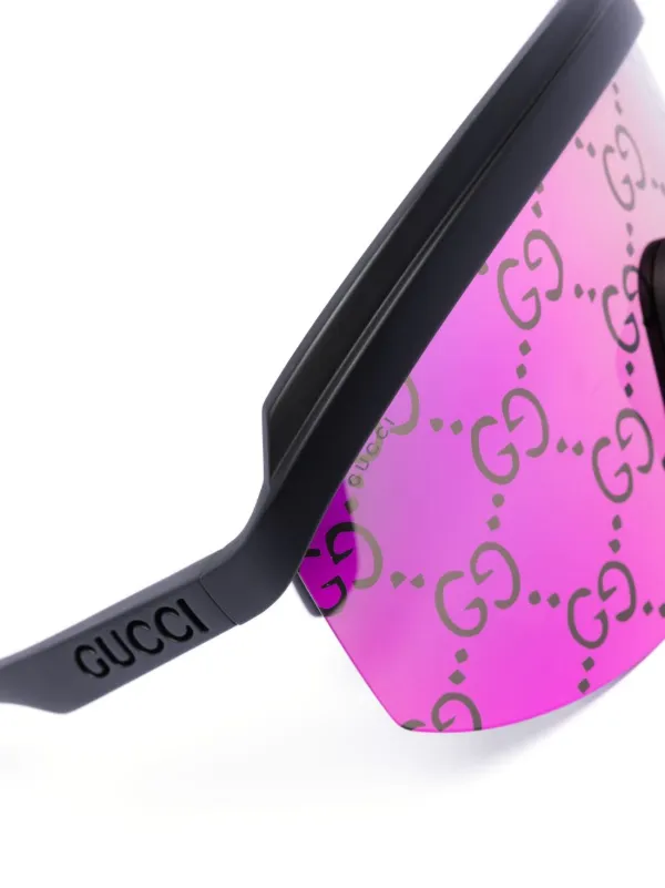 Gucci Eyewear GG マスクフレーム サングラス | ブラック | FARFETCH JP