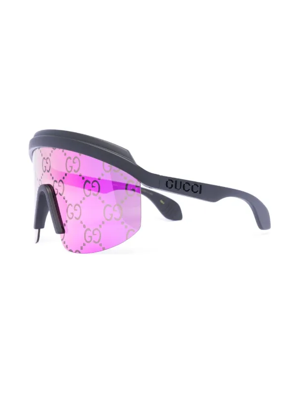 Gucci Eyewear GG マスクフレーム サングラス | ブラック | FARFETCH JP