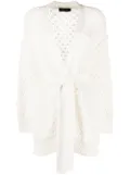 Fabiana Filippi belted open-knit cardigan - White