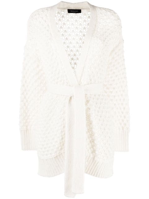 Fabiana Filippi belted open-knit cardigan