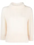 Fabiana Filippi ribbed-edge roll-neck jumper - Neutrals