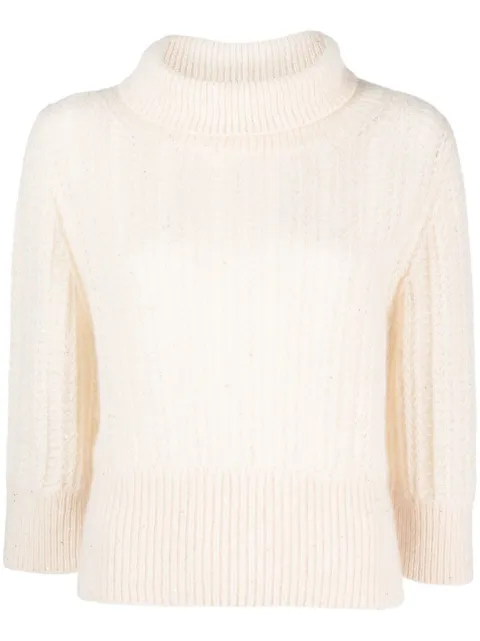 Fabiana Filippi ribbed-edge roll-neck jumper