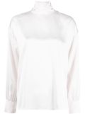 Fabiana Filippi high-neck satin blouse - White