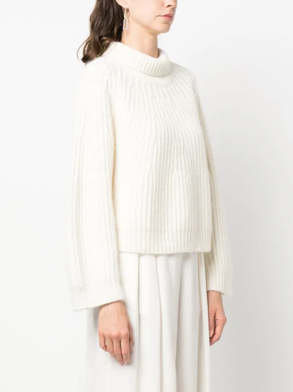 Fabiana Filippi chunky-ribbed roll-neck Jumper White FARFETCH IN