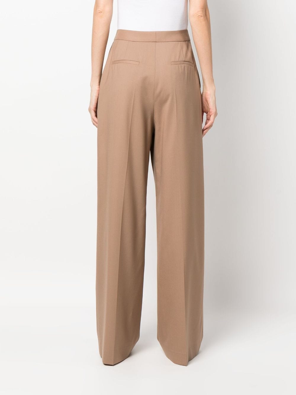Shop Fabiana Filippi Pressed-crease Wide-leg Trousers In Brown