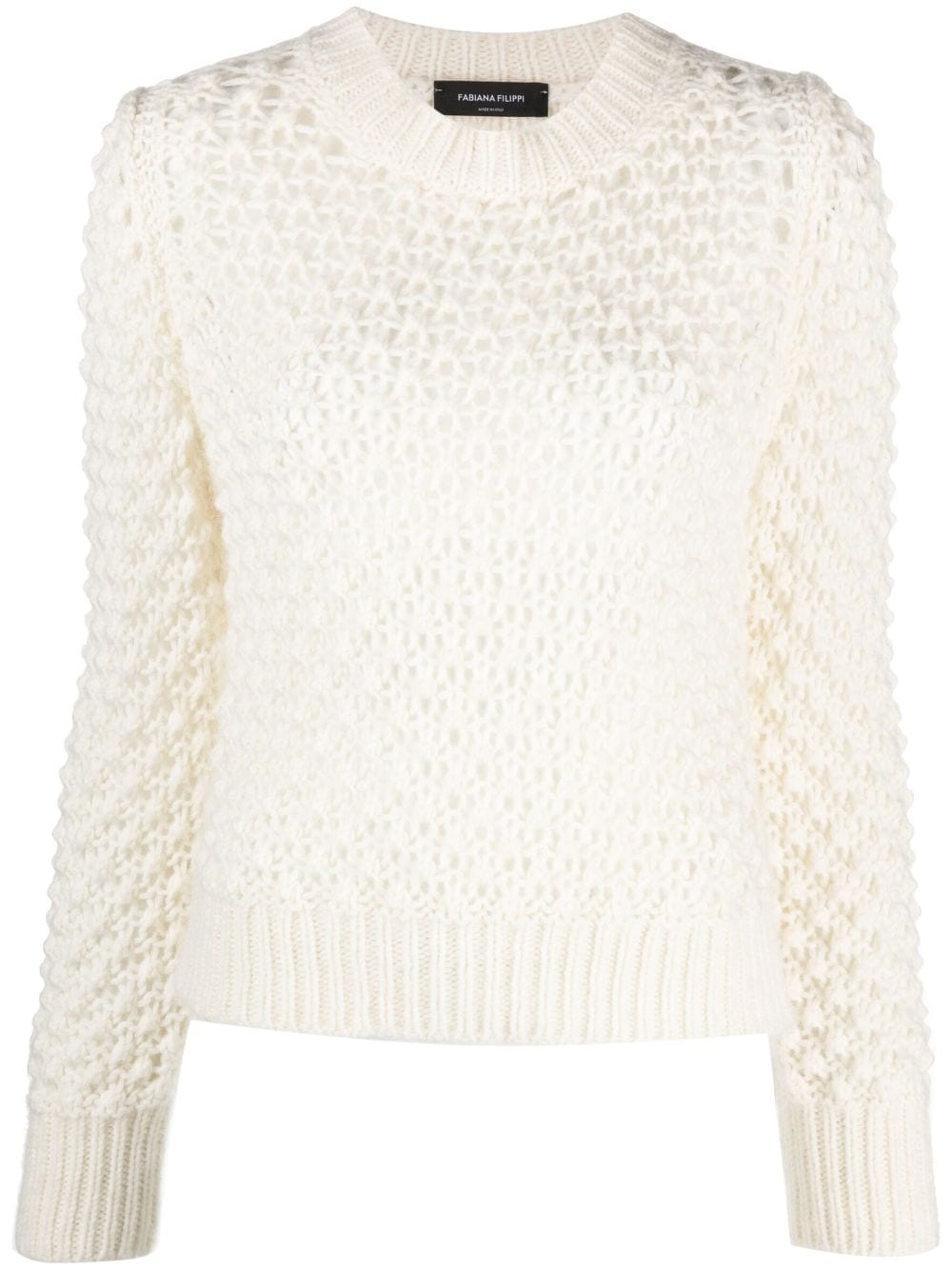 Fabiana Filippi open-knit long-sleeve jumper - White