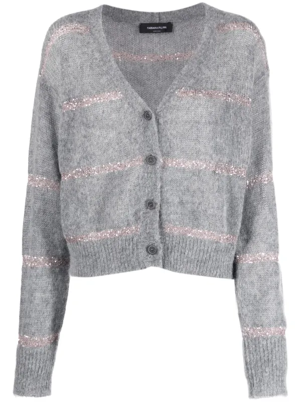 Fabiana Filippi Striped V-neck Cardigan - Farfetch