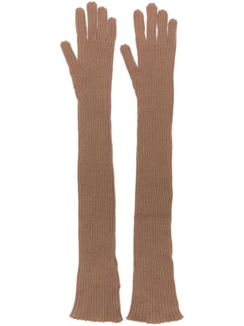 Fabiana Filippi ribbed cashmere long gloves