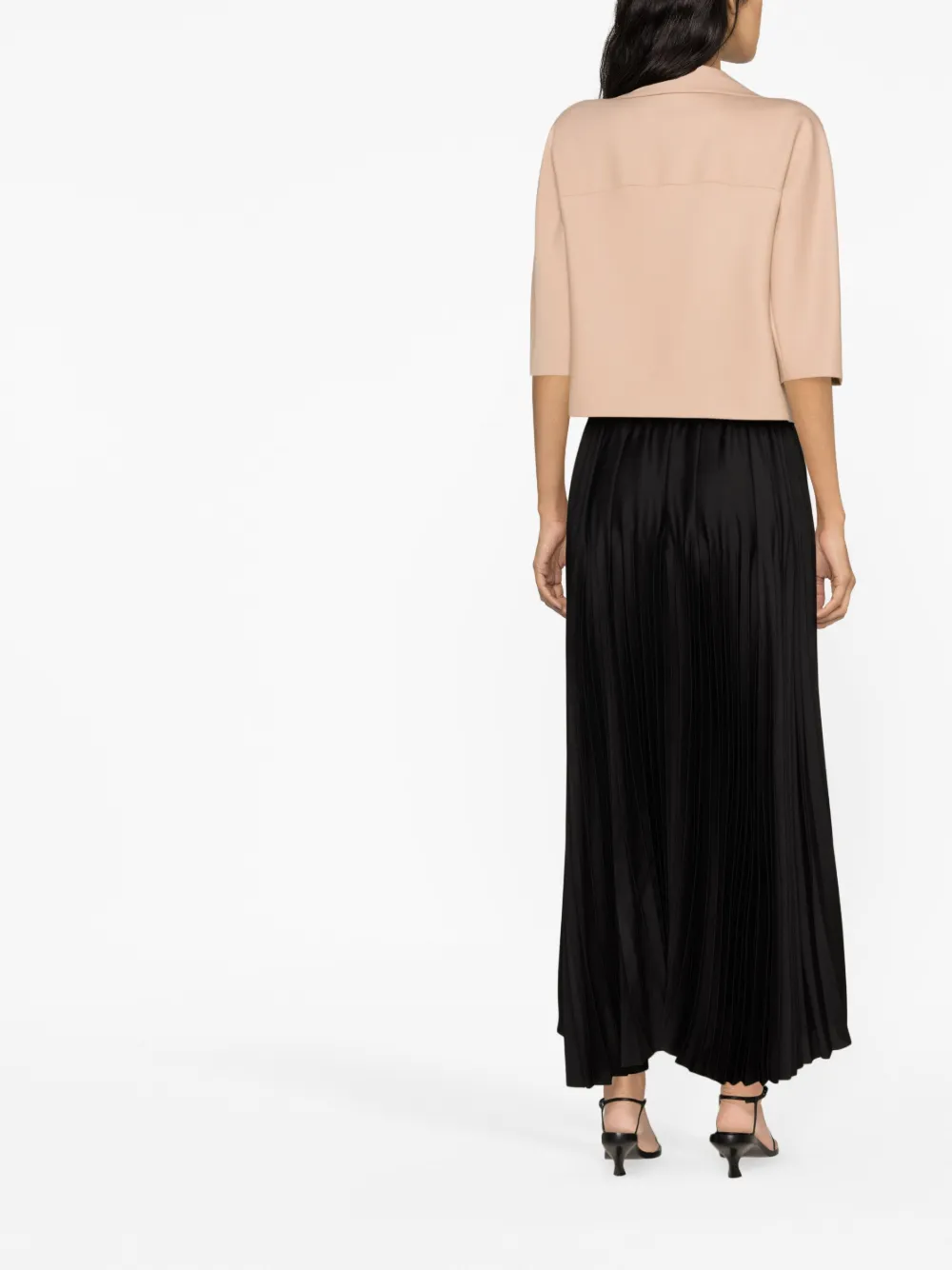 Fabiana Filippi Double-breasted Cropped Jacket In Neutrals