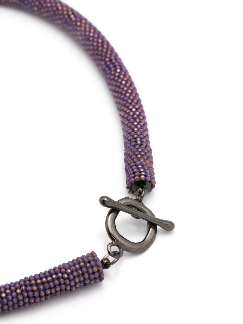 Shop Fabiana Filippi Chunky Bead-chain Necklace In Purple