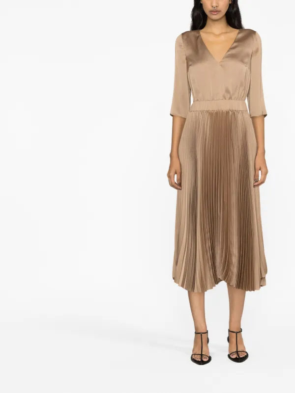 ワンピース FABIANA FILIPPI Pleated dress Fabiana Filippi Pleated Midi Dress | Brown | FARFETCH