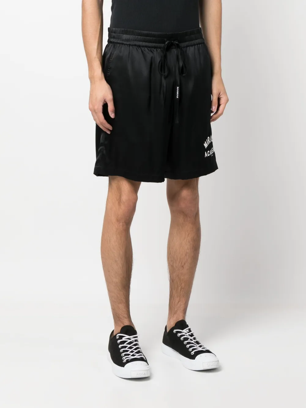 graphic-print silk shorts