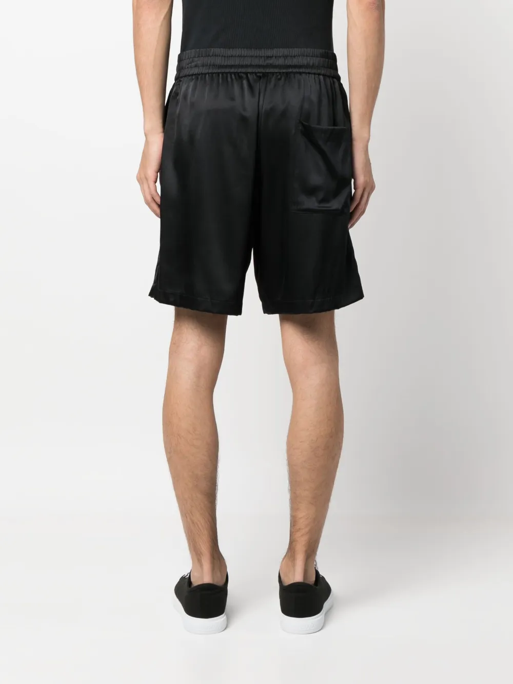 graphic-print silk shorts