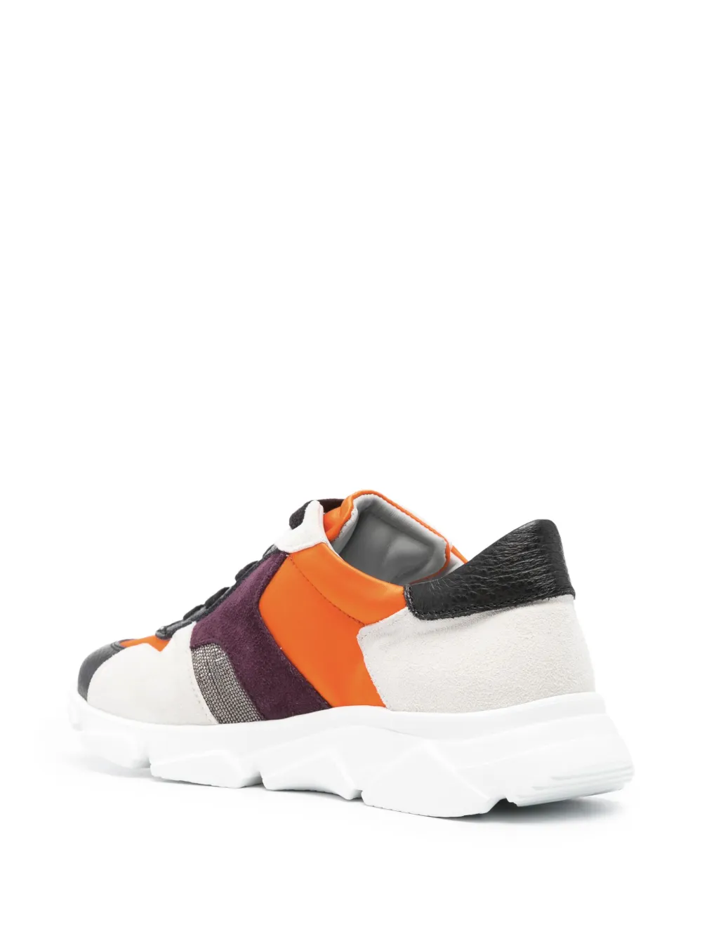 Shop Fabiana Filippi Colour-block Panelled Leather Sneakers In Violett