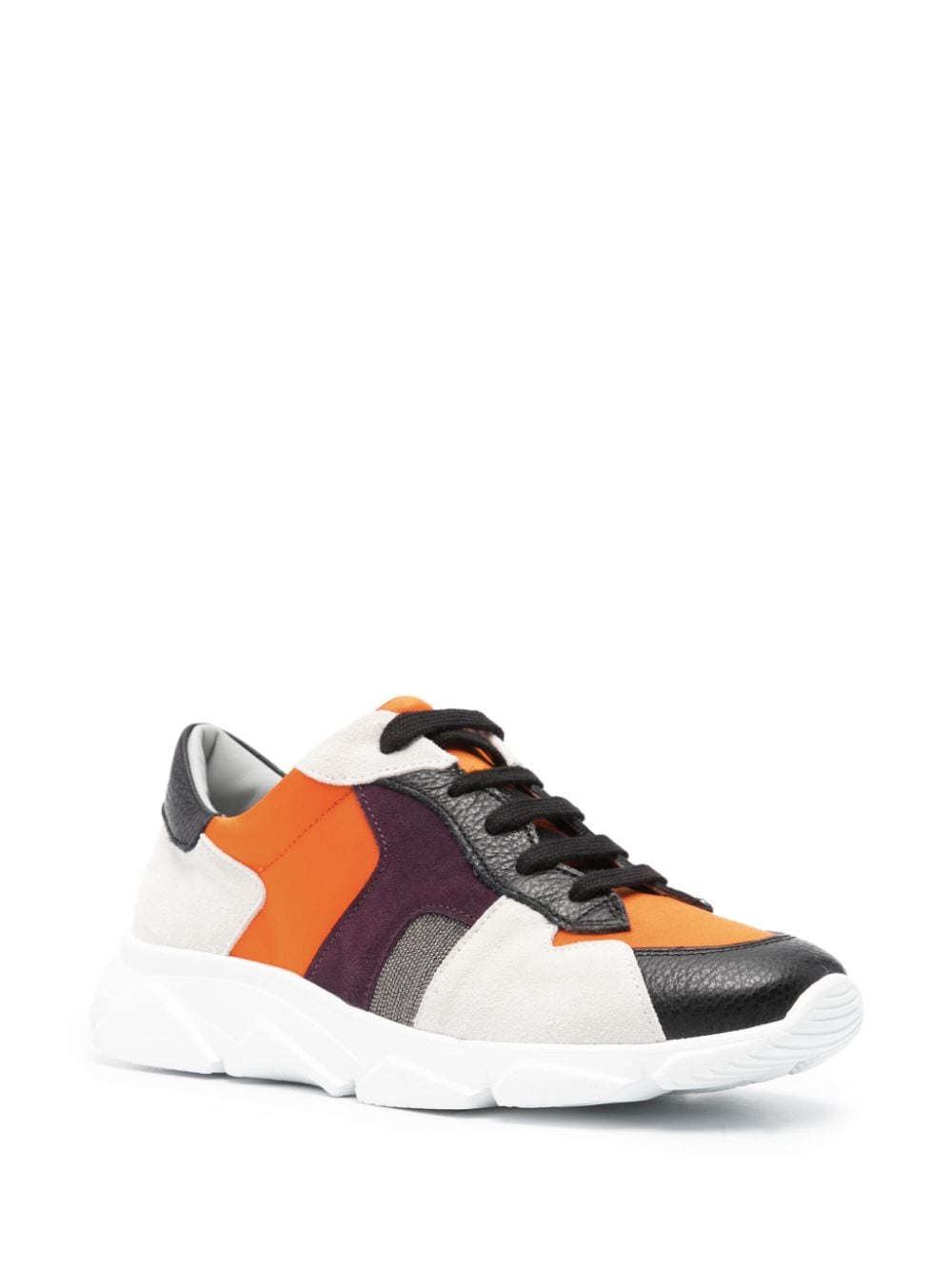 Shop Fabiana Filippi Colour-block Panelled Leather Sneakers In Violett