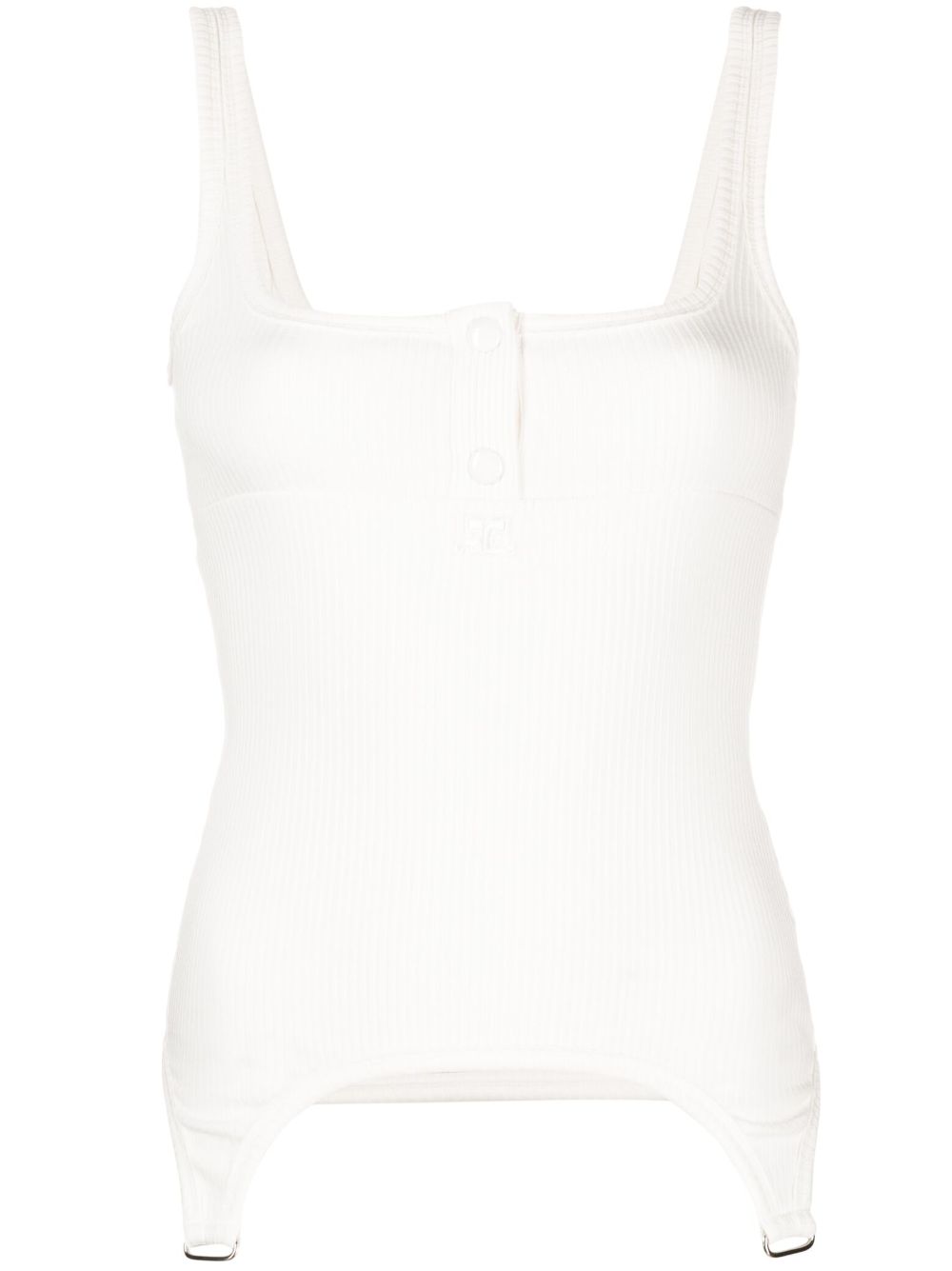 Courrèges Suspenders ribbed-knit Tank Top - Farfetch