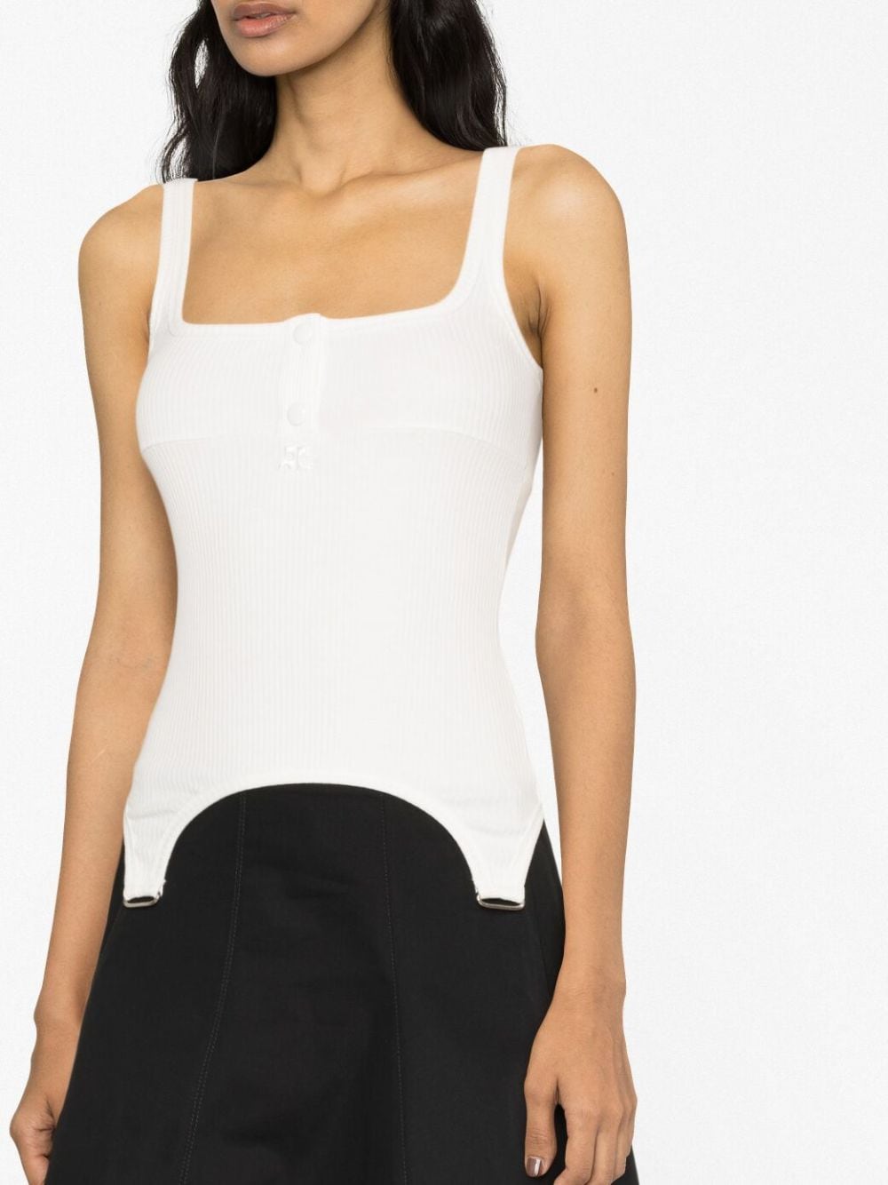 Courrèges Suspenders ribbed-knit Tank Top - Farfetch
